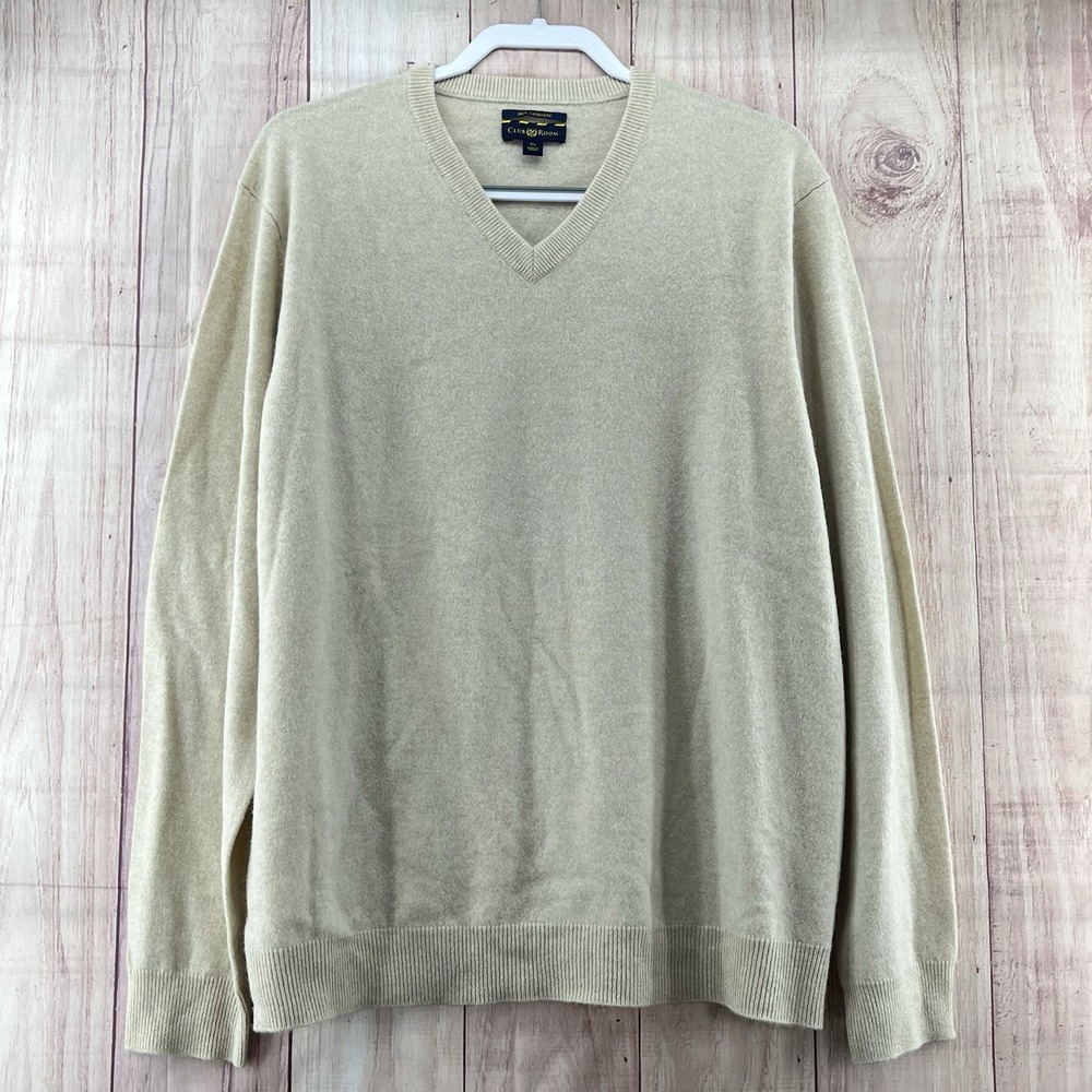 Club Room Men's Crewneck Sweater in Light Beige